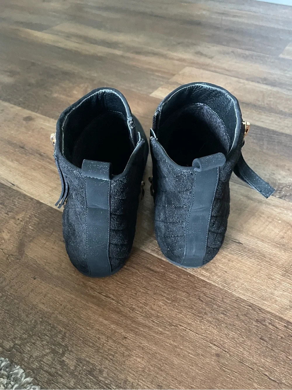 Women's Black Ankle Booties with Side Zip